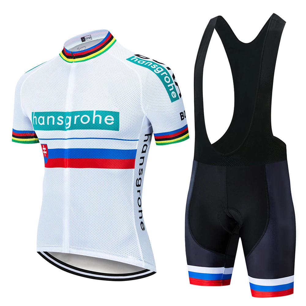 Pro Hansgrohe команда Велоспорт Джерси и нагрудник шорты комплект дышащие летние топы рубашка Ropa Ciclismo мужские Майо Culotte одежда