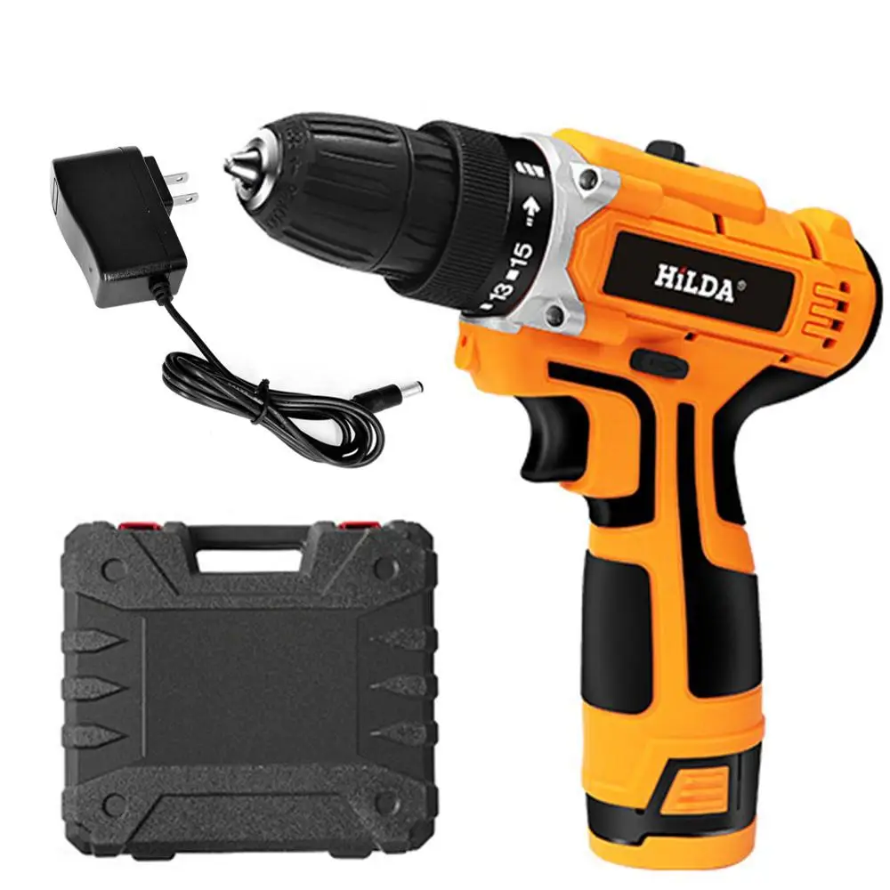 12V Cordless Electric Screwdriver Rechargeable Lithium Battery Strong Torque Drill Mini Hand Cordless Electric Drill Power Tool