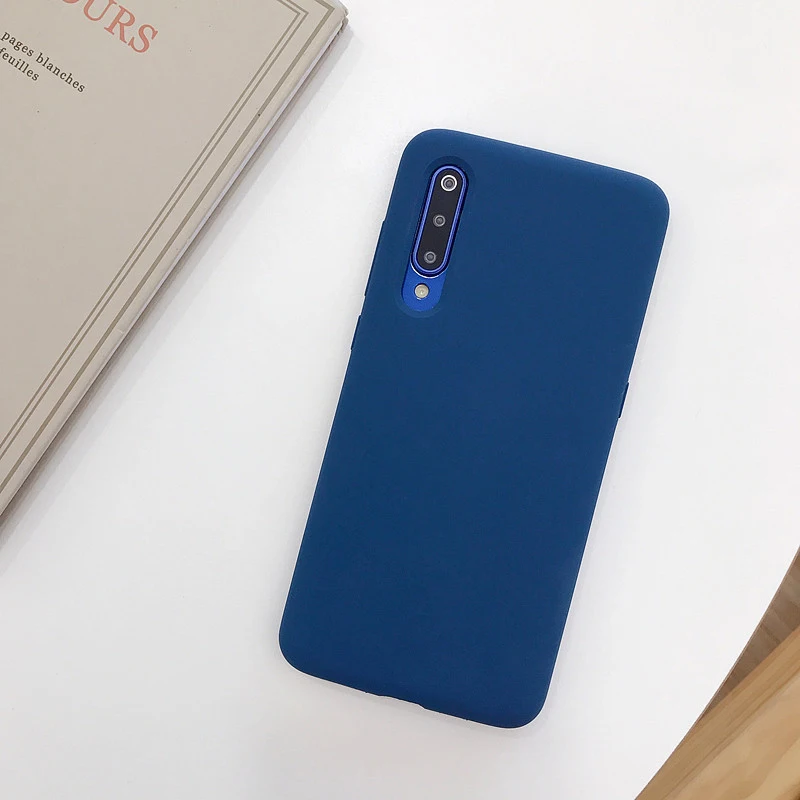Cobalt Blue Aibevi чехол для телефона для Xiaomi Mi 9 9 SE Встроенный чехол s карамельный цвет Coque высокое качество Капа чистый жидкостный Мягкий силиконовый чехол - Цвет: Cobalt Blue