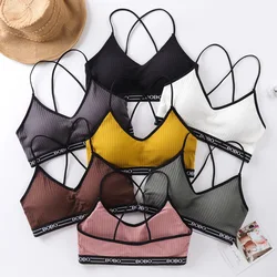 New Sling Yoga Sports Bra For Women Thin Section Beautiful Back Strap Bottoming Vest Gym Push Up Running Sport Bras Tube Top