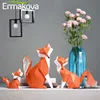 ERMAKOVA Nordic Modern Abstract Geometric Orange Fox Figurine Statue Desktop Ornament Office Home Decoration Animal Resin Craft ► Photo 2/6