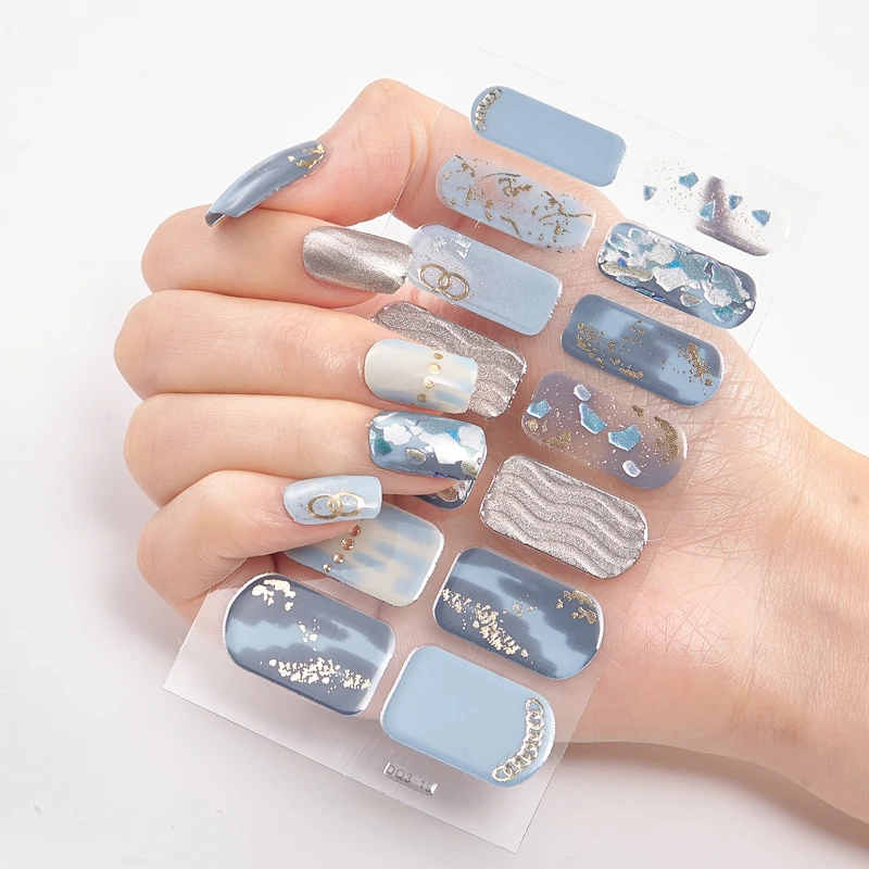 Four Sorts of Nail Stickers Fashion Nail Wraps Self Adhesive Manicure Decoracion Nail Strips Nail Sticker Set Nail Art