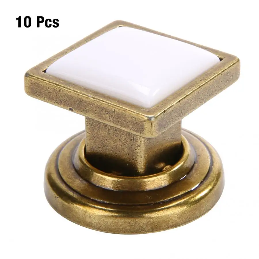 

Knobs And Handles 10pcs Zinc Alloy Cabinet Drawer Wardrobe Door Square Handle Knobs Furniture Pulls Kitchen Cabinet Handles