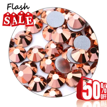 

NO.4 Swarovsky SS3-SS6 Rose Gold Hematite Iron On Rhinestone/Non-Hot fix Crystal Rhinestone Strass Sewing & Fabric Garment