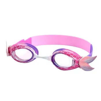 

Silicone Swimming Goggles Cute Cartoon Fish Tail Swim Glasses Waterproof Anti-fog HD Swim Goggle for Kids Teens Toddlers