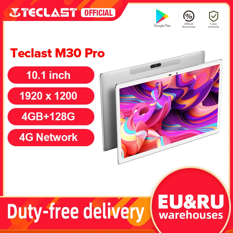 Tablet TECLAST M30 Pro 4G, 10.1 FHD (1.920x1.080) IPS, MediaTek Helio P60, 4GB/6GB RAM, 64GB ROM (ampliable con MicroSD), Android 10, 7.500mAh (10h), WiFi dual