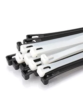  30PCS retractable nylon cable tie, reusable self-locking plastic fixed white nylon cable tie, packaging plastic zipper cable tie 