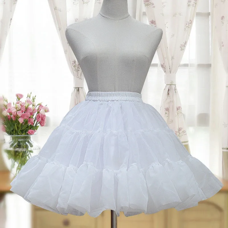 Women cotton organze hoopless crinoline underskirt puffy tulle costume accessory girls fluffy skirt bouffant lolita petticoat