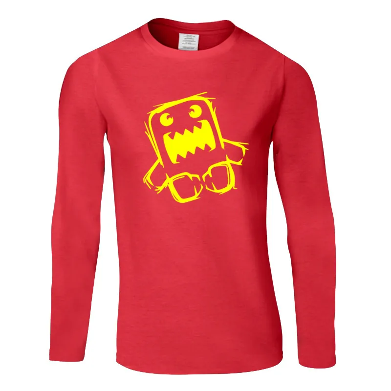 Domo Kun японский Дрифт забавная футболка мужская с длинными рукавами хлопок мужская рубашка сплошной цвет Повседневная одежда мужские Топы И Футболки