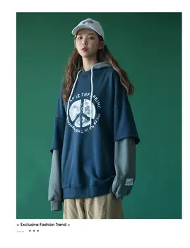 

Japan Winter Harajuku Print Pullover Female Fashion Girl Bf Style Casual Loose Casual Long Sleeve Hoodies Sweatshirts Hip Hop