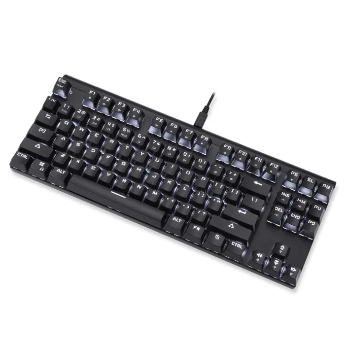Горячая 87 клавиш механическая клавиатура Многоцветный RGB подсветка USB Проводная игровая клавиатура