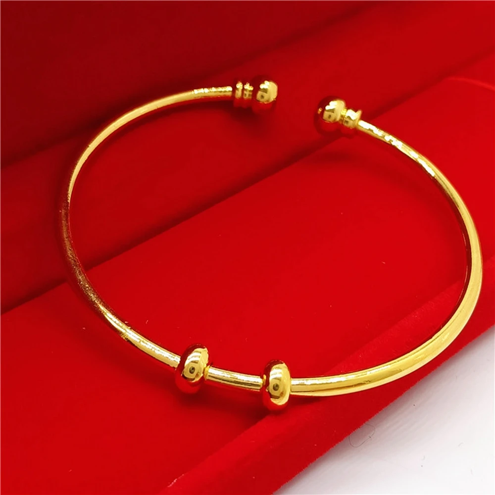 

Simple Style Women Cuff Bangle Bracelet Yellow Gold Filled Classic Female Jewelry Gift