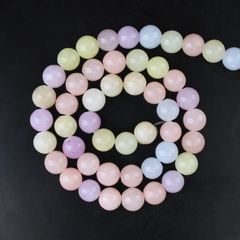 Natural Stone Morganite Color Chalcedony Beads Round Loose Beads 6mm 8mm 10mm For DIY Necklace Bracelet Jewelry Making