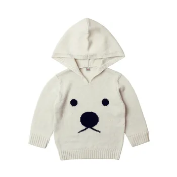 

Newborn Infant Baby Boys Girls Cartoon Bear Knitted Hooded Tops Sweater Outfits Kids Autumn Winter Clothing With New Brand