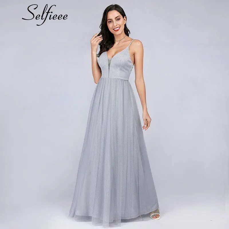 New Summer Ladies A-Line Sleeveless Sequined V-Neck Dress Spaghetti Straps Elegant Women Dress Vestidos De Fiesta De Noche