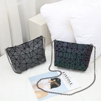

Bag New folding bag women's shoulder Hand Bag Geometric diamond bag laser bag
