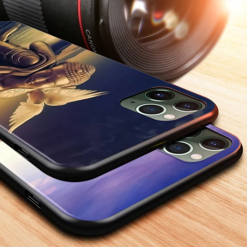 Silicone Cover Buddha Statue Purnima For IPhone 12 Mini 11 SE XS Pro Max XR X 8 7 6S 6 Plus 5 5S Phone Coque Case