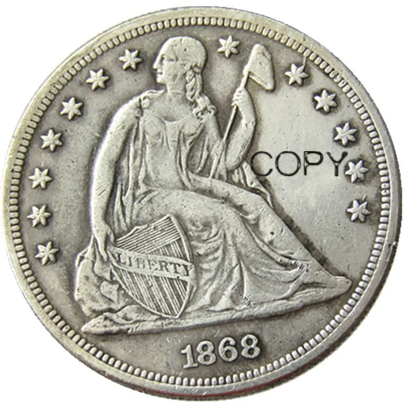 1868 сидя Liberty Dollar посеребренные копии монет