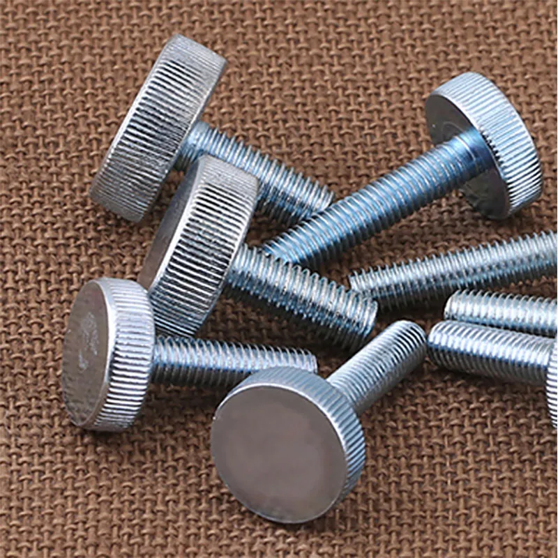 

HOONGKAI GB835 M3 M4 M5 M6 M8 M10 Galvanized carbon steel Flat Head Knurled Thumb Screw Hand Tighten Computer Screws