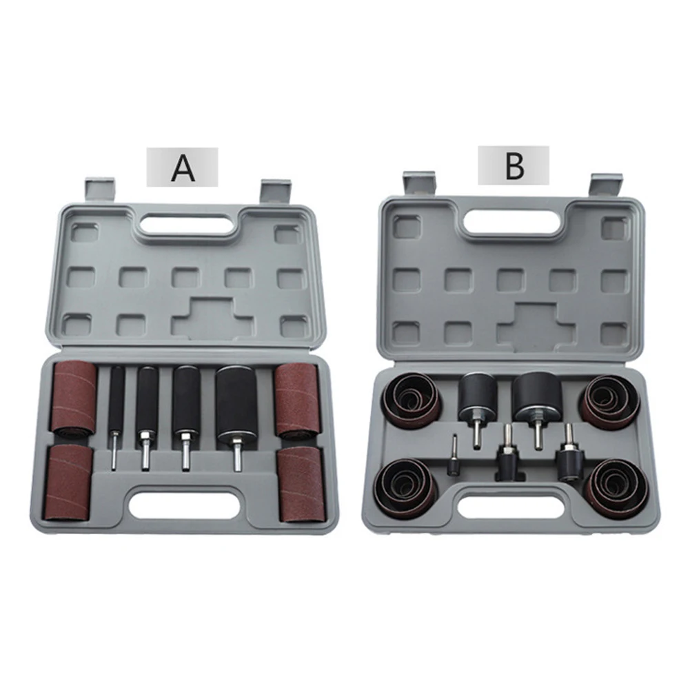 Для сверлильного пресса прочная зернистость DIY барабанный шлифовальный набор аксессуары для полировки металла деревообрабатывающие абразивные рукава с коробкой для хранения