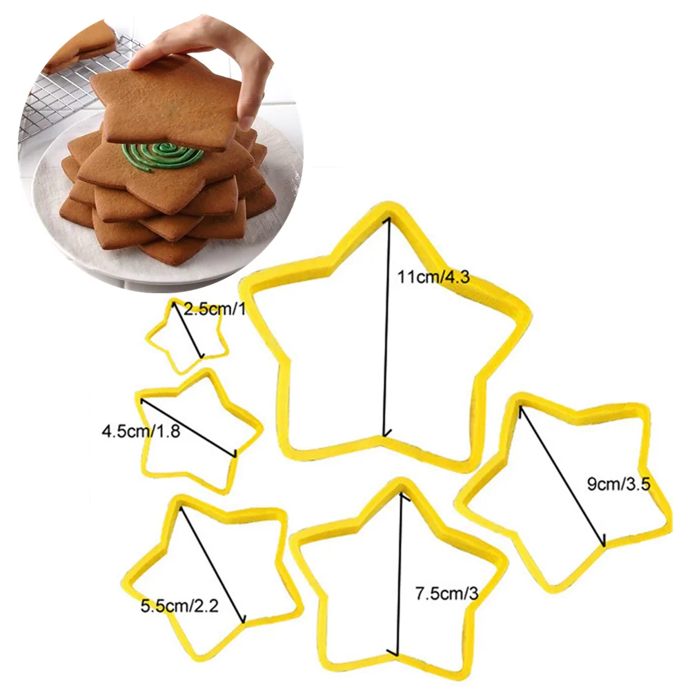 Star Shape 3D Звезда Форма для украшения тортов DIY рождественская елка помадка формы для торта печенья вечерние формы для печенья украшения формы для выпечки Инструменты - Цвет: Star Shape
