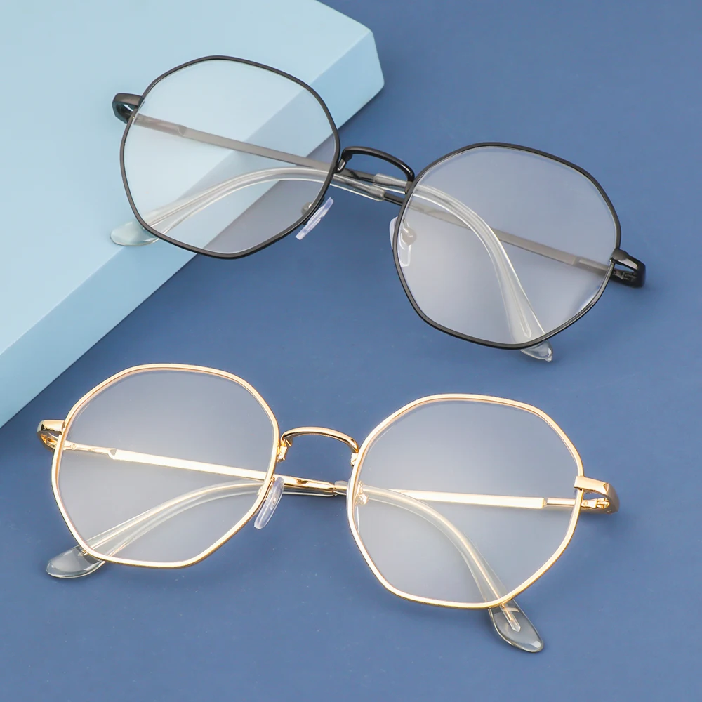 1 PC Retro Ultralight Metal Retro Octagon Frame Eyeglasses Myopia Glasses Classic High-definition Flat Mirror Eyewear -1.0~-4.0 motorcycle shoe protector