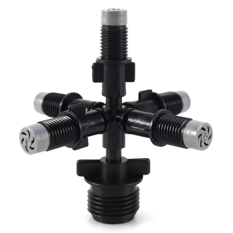 Оранжевый Распылитель для микрополива сада с пятью выходами регулируемая