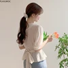 Cute Sweet Ruffled Peplum Tops Summer Korean Chic Japan Style Flhjlwoc Preppy Girls Semi Transparent Shirt Women Top Blouses 4