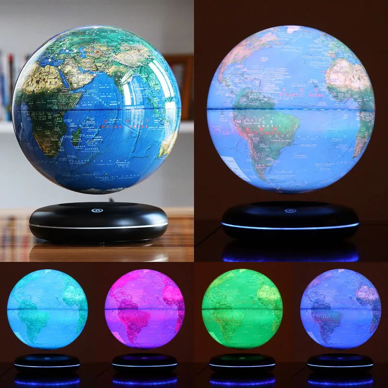 Magnetic Levitation 8 Inches World Map Luminescent Globe