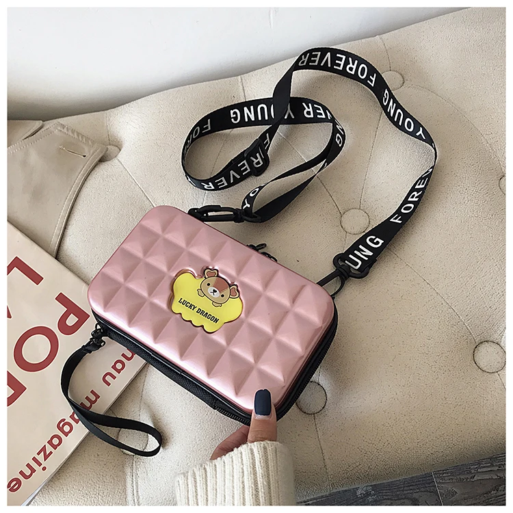 Cartoon Bag New Mini Suitcase Box Bag Small Fresh Messenger Bag Wide Shoulder Bag
