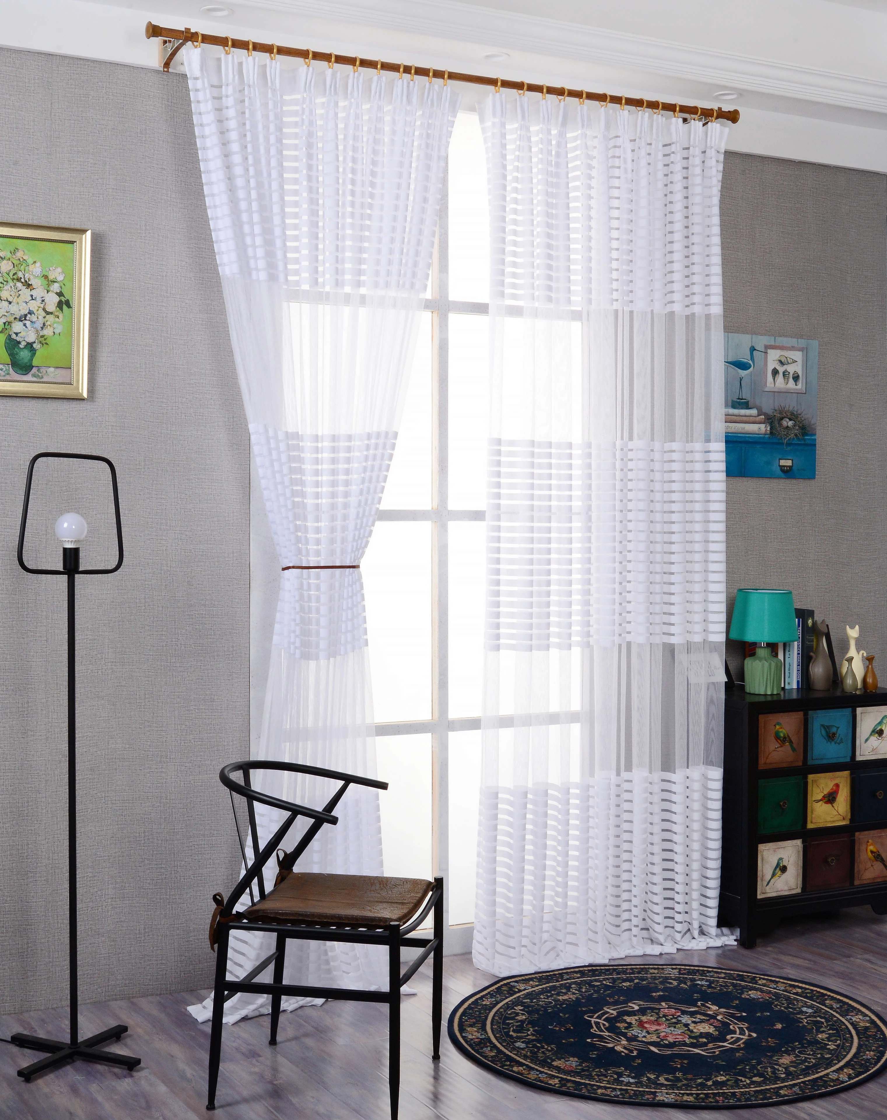 TONGDI Современная полосатая занавес панель Легкий просвечивающий для спальни гостиной балконного тюля прозрачная дышащая декоративная