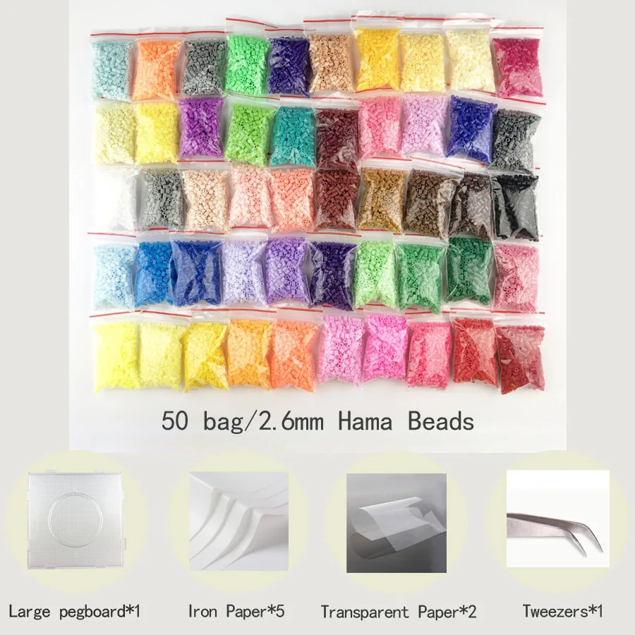 

Mini 2.6 perler/Hama Beads PUPUKOU Beads and tool 2.6mm pegboard Education Toy Fuse Bead Jigsaw Puzzle 3D For Children