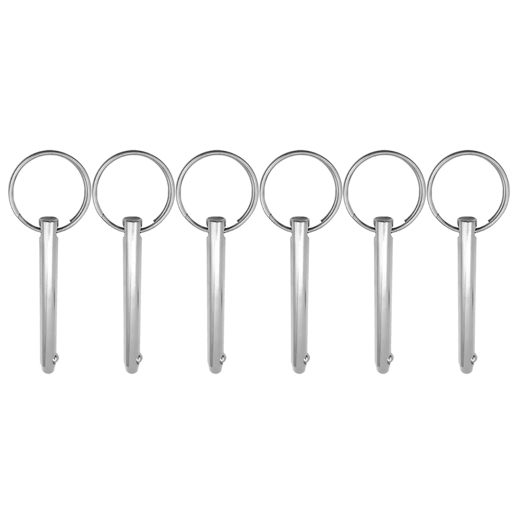 6pcs Stainless Steel Boat Bimini Top Deck Hinge Quick Release Ball Pin 5/16