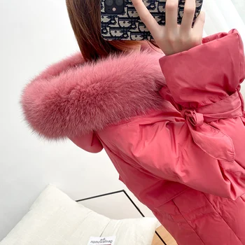 

2020 Winter New Women's down Jacket Large Fur Collar Waist Hugging Slim Fashion Coat Thick