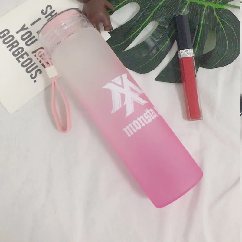 Новое поступление monsta x летняя градиентная матовая свежесть лимон чашка новая kpop Корейская стеклянная бутылка дорожные бутылки