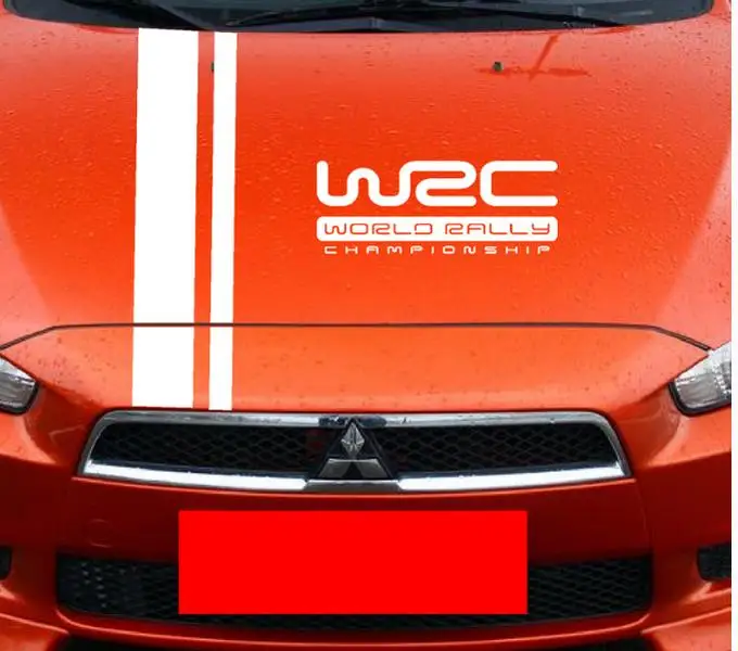 100 шт. WRC полосатые виниловые покрытия для автомобилей, гоночная Спортивная наклейка на голову, автомобильная наклейка для ford для V W cruze renault