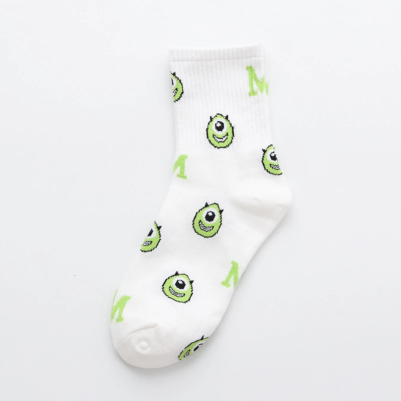 GREEN CHAOZHU/белый Повседневный Модный милый женский жаккардовый рисунок из мультфильма «Свинка» для девочек, забавные Женские носочки в Корейском стиле, уличная одежда - Цвет: GREEN