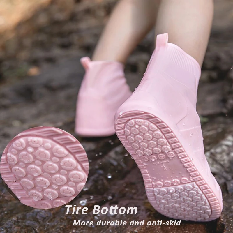 Thicken Rain Shoe Covers Reusable Women Men Waterproof Galoshes