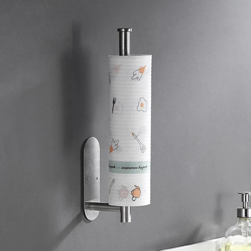 30cm large Self Adhesive Wall Mounted Stainless Steel Toilet Paper Roll Holder Racks Holder Kitchen Roll Tissue Stand Organizer#