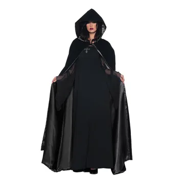 

Fantasy Black Vampire Costume Women Scary Day of The Dead Costume for halloween party Female Long Sexy Witch Costume