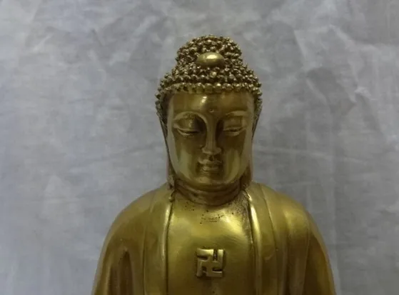 YM 321 1" Китайский латунный буддизм, Будда Шакьямуни Joss Будда Шакьямуни Статуя чаши