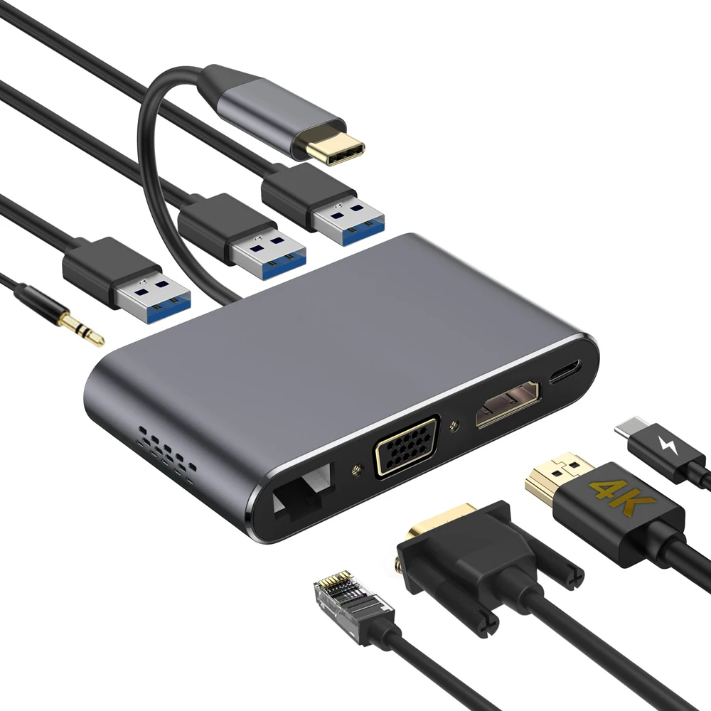 IREALTHINK usb-хаб type C концентратор адаптер 8 в 1 Macbook PRO/ноутбук конвертер док-разветвитель USB3.1 type C концентратор HDMI адаптер