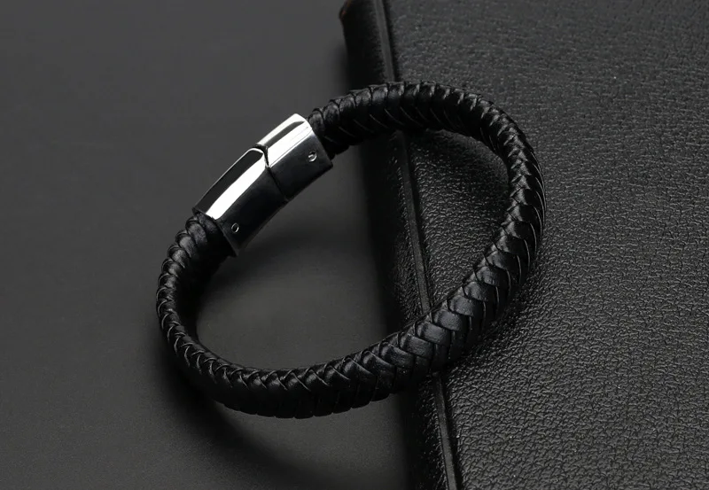 Ограниченная серия Pulseira Masculina Pulseira Feminina 22,5 см плетеные браслеты из искусственной кожи для браслета и браслета модные мужские ювелирные изделия