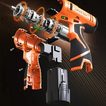 

12V Double Speed Electric Drill Rechargeable Multifunction Mini Cordless Handheld Screwdriver Drill