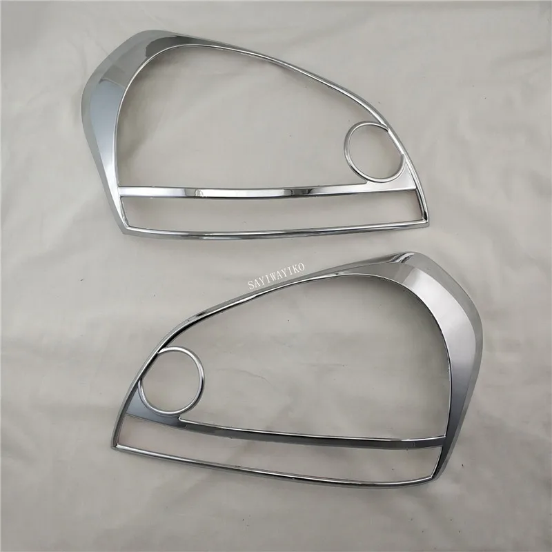 2 шт. ABS крышка фары автомобиля хромированные полосы для hyundai Tucson 2006 2007 2008 2009 аксессуары фары Накладка - Цвет: Белый