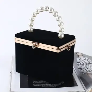 

THINKTHENDO 2020 Evening Clutch Bag for Women Artificial Pearl Box Crossbody Shoulder Handbag Wedding Party Prom Clutch Purse