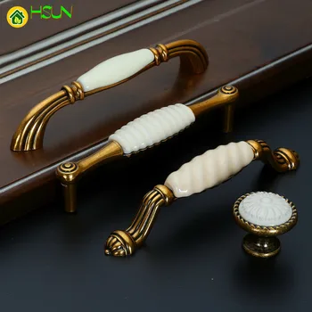 1pc Antique Door Handles Ceramic Handle for Kitchen Cupboards Cabinet Knobs and Handles Furniture Hardware