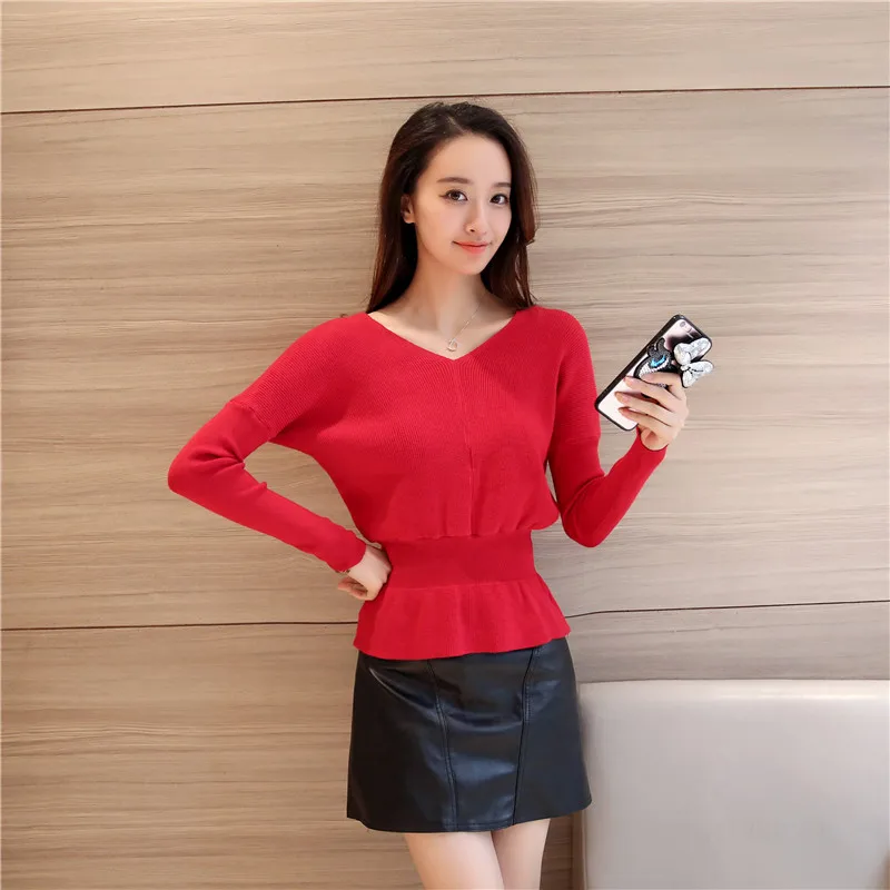 OHCLOTHING 3724-новое зимнее платье с v-образным вырезом, трикотажная рубашка 41