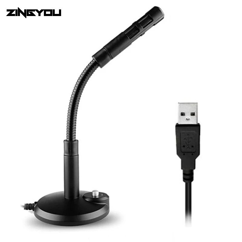 black Мини USB микрофон для компьютерных игр, речевой микрофон, регулируемая подставка для ноутбука, настольный микрофон для игр, микрофон для чата - Цвет: black