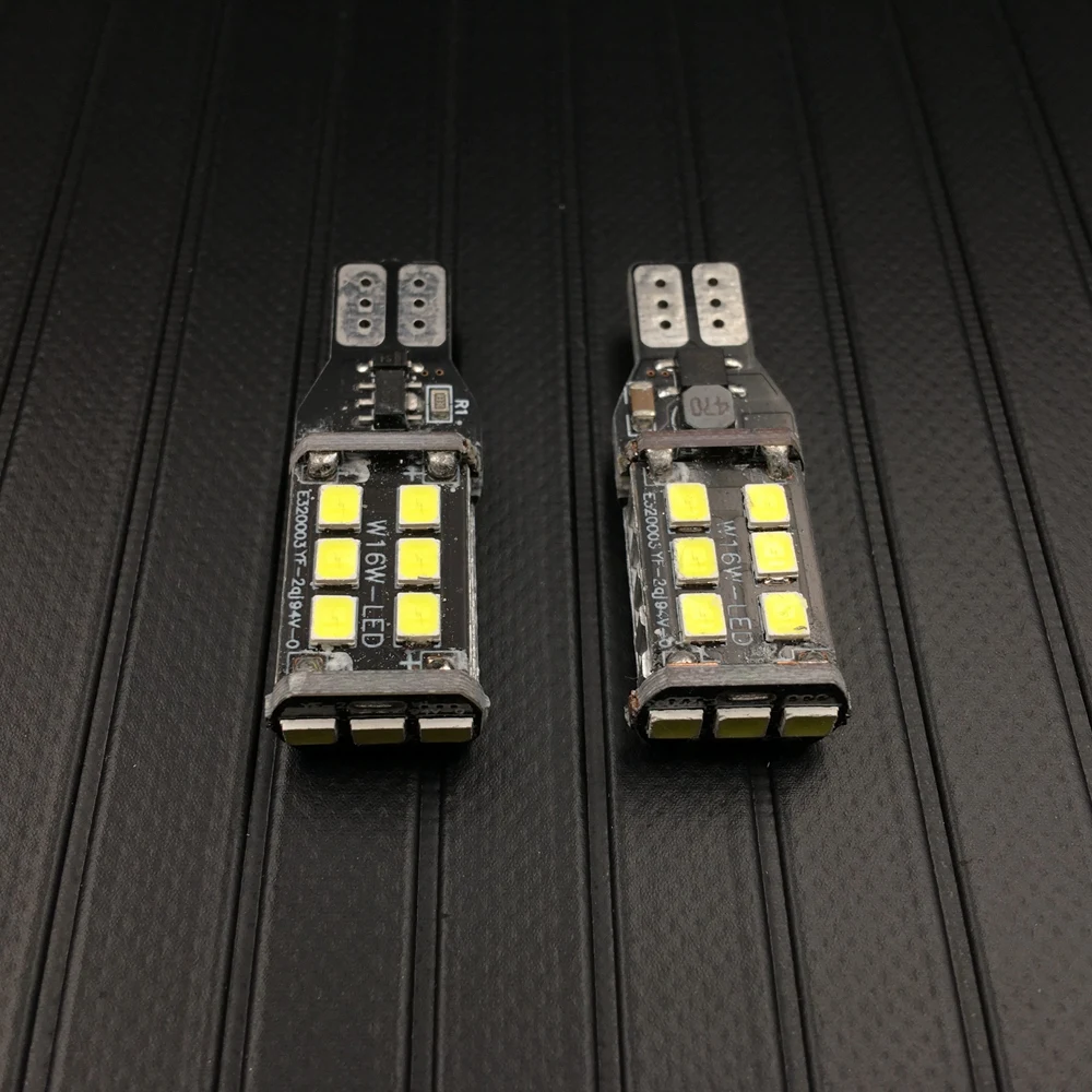 2 шт. T15/T10 912 W16W WY16W 15 SMD 2835 резервные фары заднего хода автомобиля светодиодный Авто тормозной фонарь индикатор направления лампы Янтарный красный белый